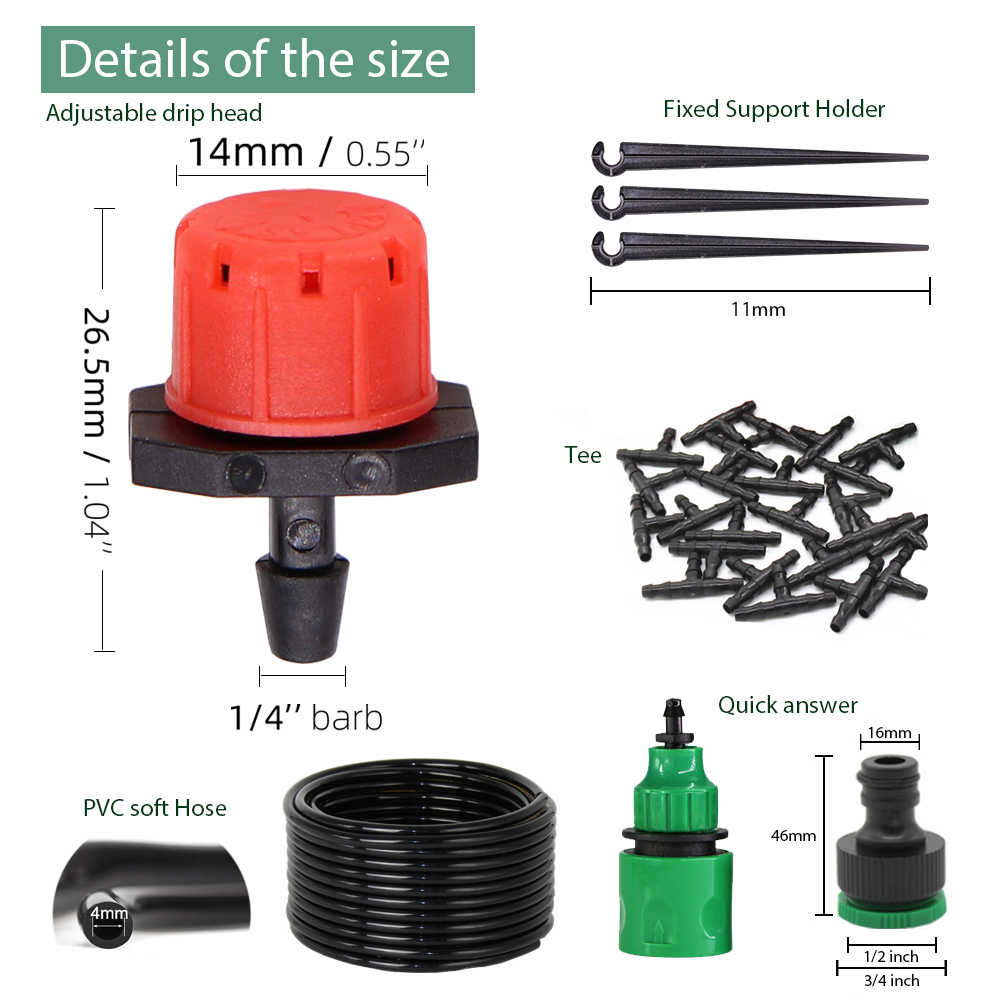 50-5M 1/4'' Hose Adjustable Dr - Smart Urban Garden recensione e prezzo